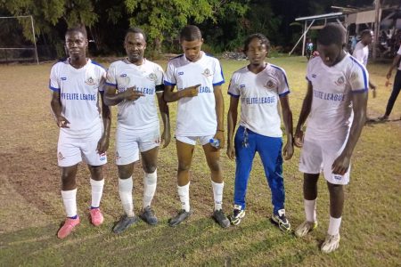 GPF scorers from left Adrian Aaron, Pernell Schultz, Junior Redmon, Dorwin George, and Jemar Harrigon