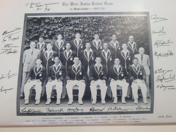 Autographed photo of the West Indies Cricket Team in Australasia 1951/52 