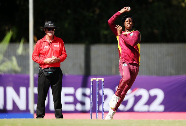 Isai Thorne in action for the West Indies U-19s in 2022