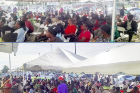 Persons waiting to receive their pension booklets and public assistance
