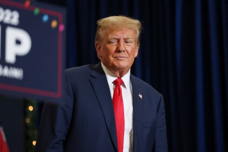 Republican presidential candidate and former U.S. President Donald Trump attends a campaign event in Waterloo, Iowa, U.S. December 19, 2023. REUTERS/Scott Morgan