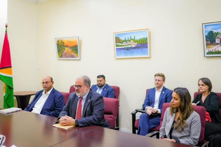 US EXIMBANK officials and others meeting with Finance Minister Ashni Singh and Bharrat Jagdeo on December 18th. (Ministry of Finance photo)