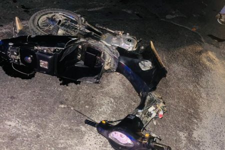 The wrecked bike (Police photo)