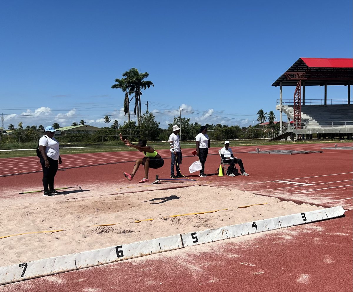 A scene from the Girl’s U17 Long Jump
