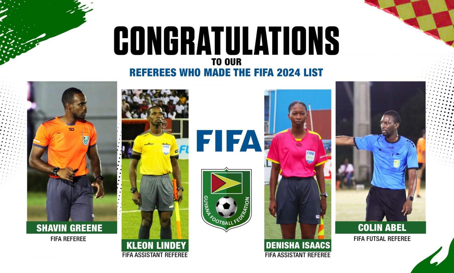 Four Guyanese selected for 2024 FIFA Referees List - Stabroek News