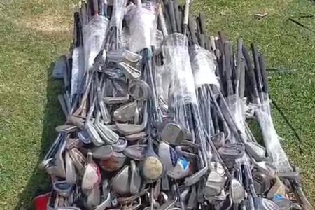 Some of the golf clubs that were donated
