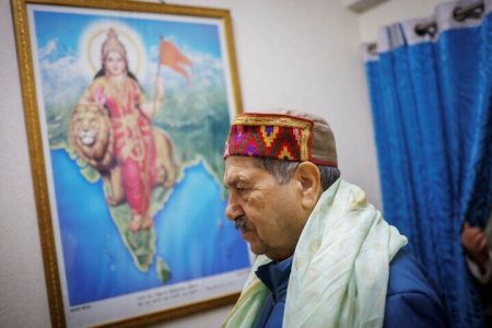 Indresh Kumar, a senior leader of the Hindu nationalist organisation Rashtriya Swayamsevak Sangh arrives at his office in New Delhi, India, January 26. — Reuters