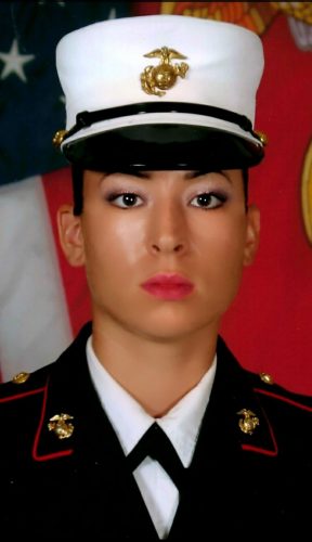 Janelle Mendez Viera as a
teenager in the US Marine Corps
