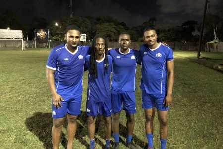 Pouderoyen scorers from left: Keon Duke, Dwayne St. Kitts, Kenaz Stephens, and Kevin Duke
