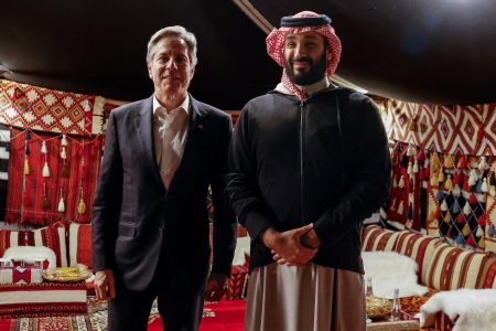 Saudi Arabia Crown Prince Mohammed bin Salman (right) with U.S. Secretary of State Antony Blinken (Reuters photo)