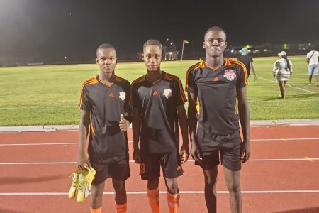 Eagles scorers from left: Daniel Clarke, Shakeel King, and David Chisholm
