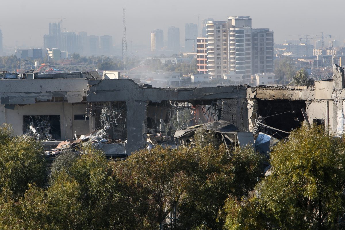 A view of a damaged building following missile attacks, in Erbil, Iraq, January 16, 2024. REUTERS/Azad Lashkari