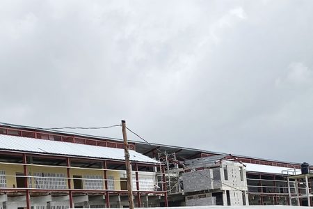 The North Ruimveldt Secondary School under construction.
