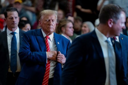 Former U.S. President and Republican presidential candidate Donald Trump attends a campaign event, in Clinton, Iowa, U.S., January 6, 2024. REUTERS/Cheney Orr/ File Photo