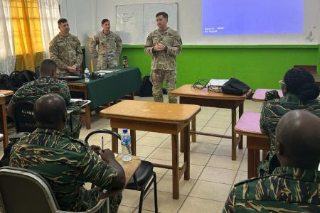 The US Army advisors during a training session (US Embassy photo)