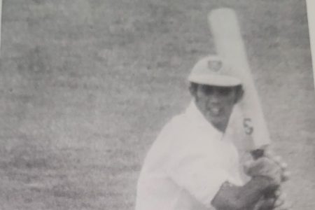 Charlie Davis at bat during the 1971 series versus India (Source: 1971 West Indies Cricket Annual)
