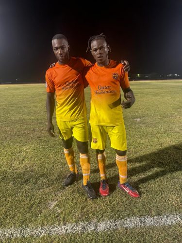 Crane scorers from left Kwesi Henry and Kadeem Andrews 
