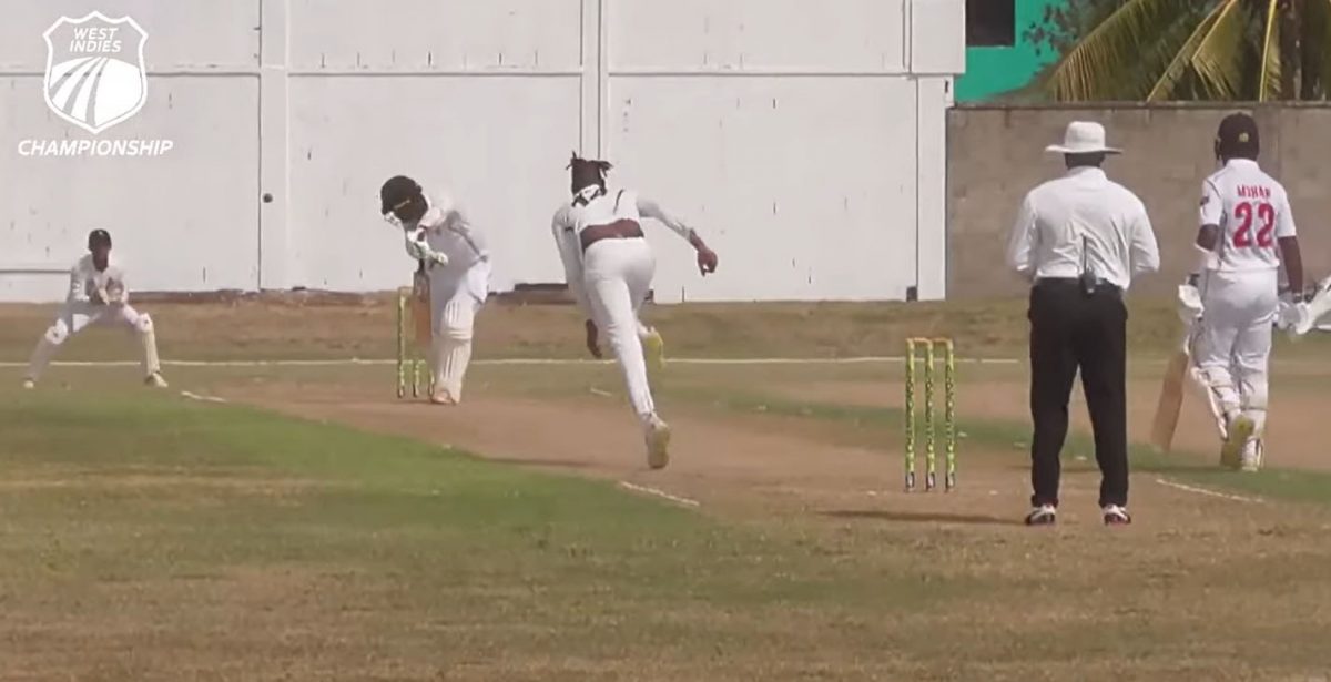 Caught Behind! Cephas Cooper edges behind to Guyana Harpy Eagles wicketkeeper Kemol Savoury off the bowling of Ronsford Beaton
