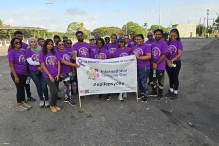 Members on the annual Epilepsy Awareness Walk, held in observance of International Epilepsy Day last Saturday