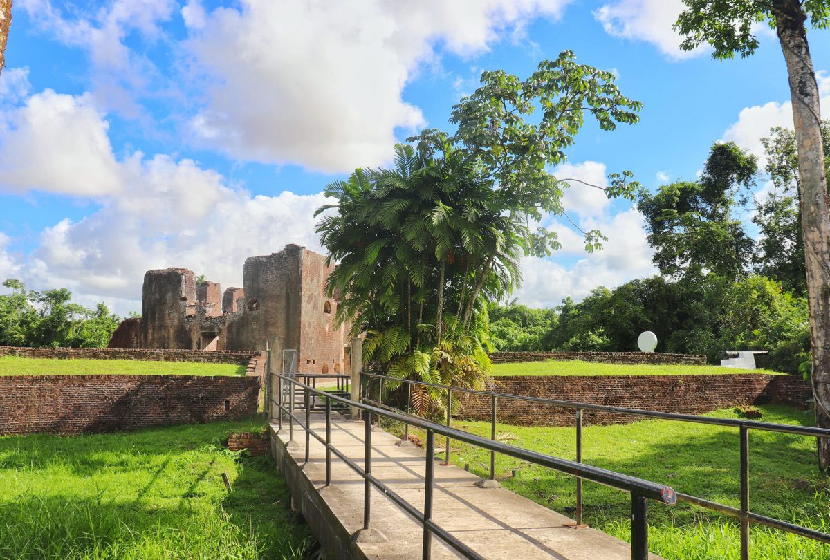 A beautiful view of Fort Zeelandia located in Fort Island in Essequibo. The fort was built to protect the Dutch settlement from Spanish attacks. It was declared a national monument in 1999 and is maintained by the National Trust of Guyana. It is one of the many destinations offered by the Old Fort Tours and Resort river tour stops. (Old Fort Tours and Resort photo)