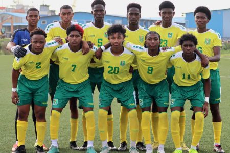 The Golden Jaguars U20 starting XI, which faced
off against Slingerz FC in a practice match