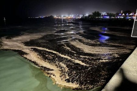 The spill near to a resort