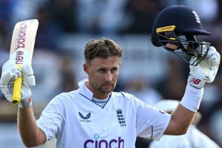 England's Joe Root celebrates after scoring his 31st career Test century during the first day of the fourth Test against India at Ranchi on Friday.Image Credit: AFP 