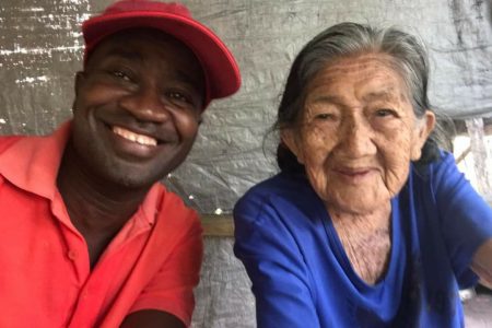Quado Vancooten with Fairview’s oldest resident, 90-year-old Eutilda Ewell
