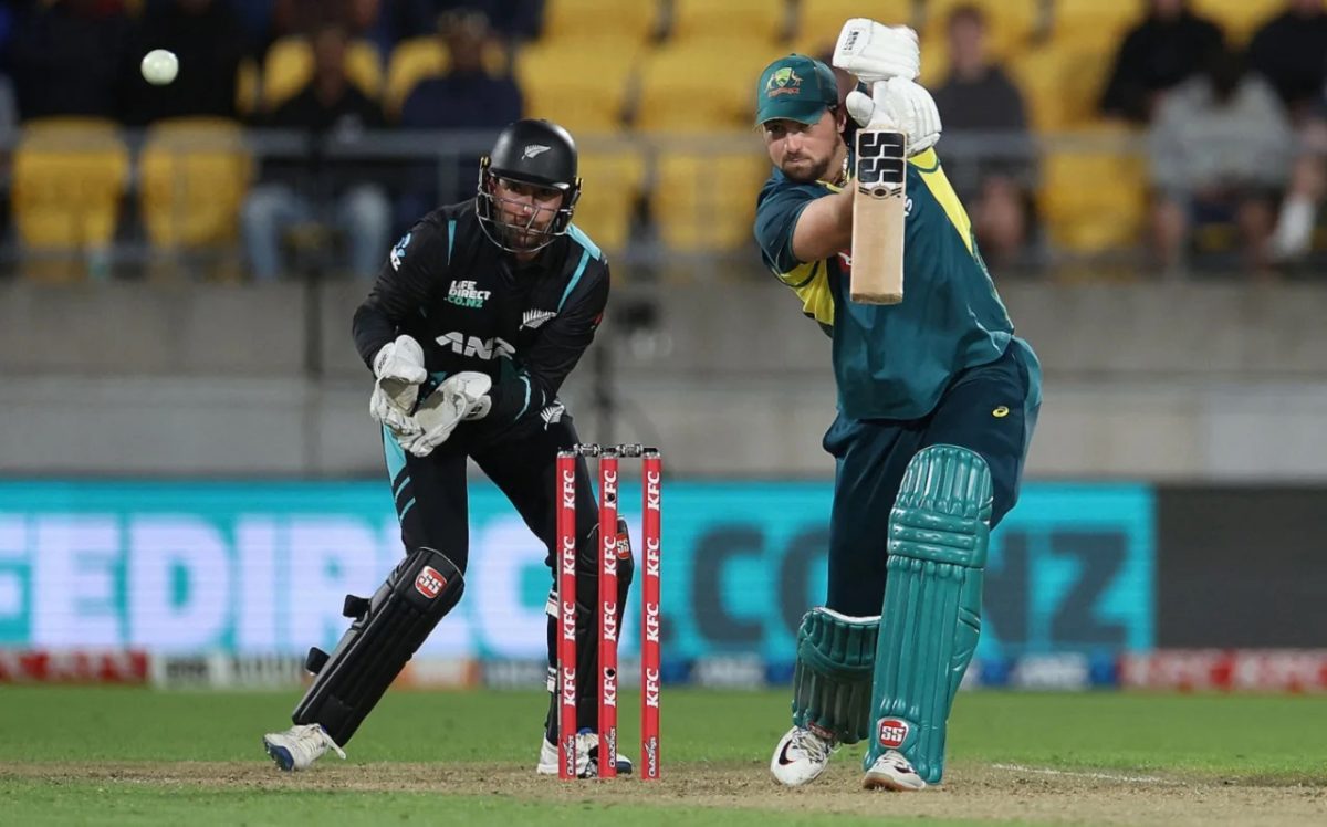 Tim David scores through the offside as he produced an explosive late cameo of 31 from 10 deliveries to seal the Australian win