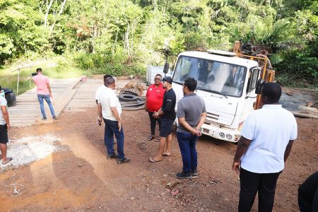 Team that visited the well at Mabaruma Settlement, Region One. 