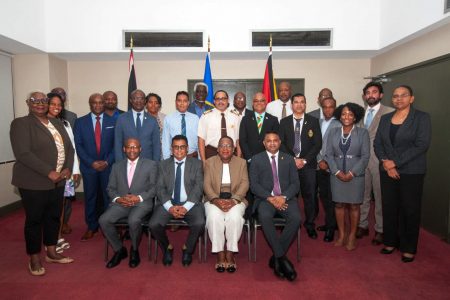 Officials who were at the meeting on the regional ferry (Ministry of Public Works photo)