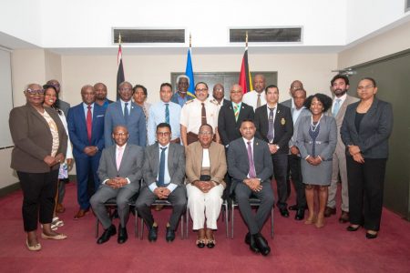 Officials at the ferry meeting (Ministry of Public Works photo)