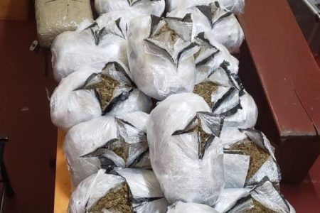 The ganja that was found (Police photo)