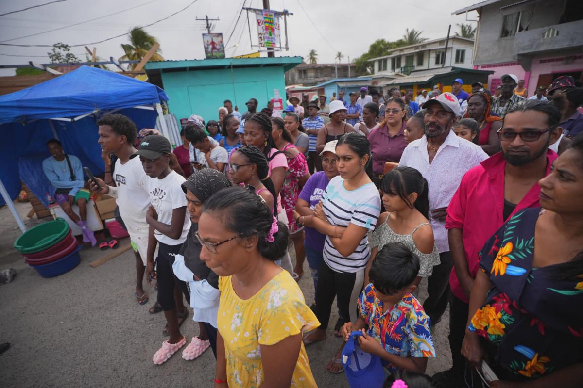 East Coast outreach: A section of the gathering during President Irfaan Ali’s outreach yesterday to Supply Mahaica, Anns Grove and Victoria, East Coast Demerara. (Office of the President photo)