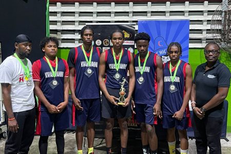 The victorious Kwakwani Secondary U-18 Boys team