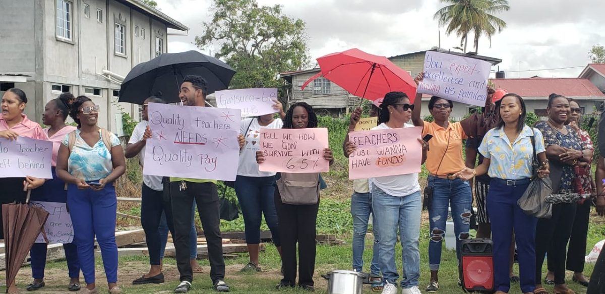 Teachers strike gets underway - Stabroek News