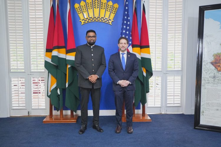 President Irfaan Ali (left) and Jon Finer (Office of the President photo)