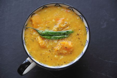 Pumpkin Dhal cooked with coconut milk (Photo by Cynthia Nelson)
