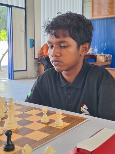 Sachin Pitamber in deep concentration during his bid for the National U-16 championship
