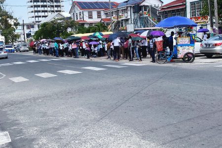 The teachers who picketed in front of the Ministry of Education, Brickdam. 