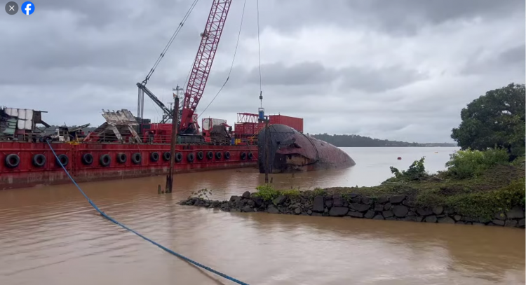 Work beginning on the removal of the M.V. Torani