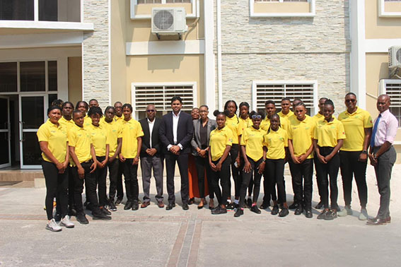 Minister of Culture, Youth, and Sport Charles Ramson Jr., Director of Sports Steve Ninvalle, and Vice-Chair of the NSC Cristy Campbell met with the Carifta Team
yesterday before their departure for Grenada today.
