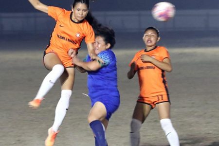 A scene from the Three Hills and FC Basin
clash in the women’s divisional final
