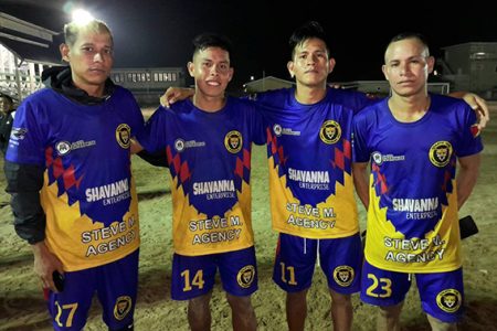Eteringbang scorers from left: Hector Azacon, Luis Rodrigues, Albert Palma, and Jose Lopez
