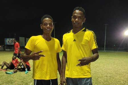 Vengy scorers from left Bryan
James, and Francisco Hernandez