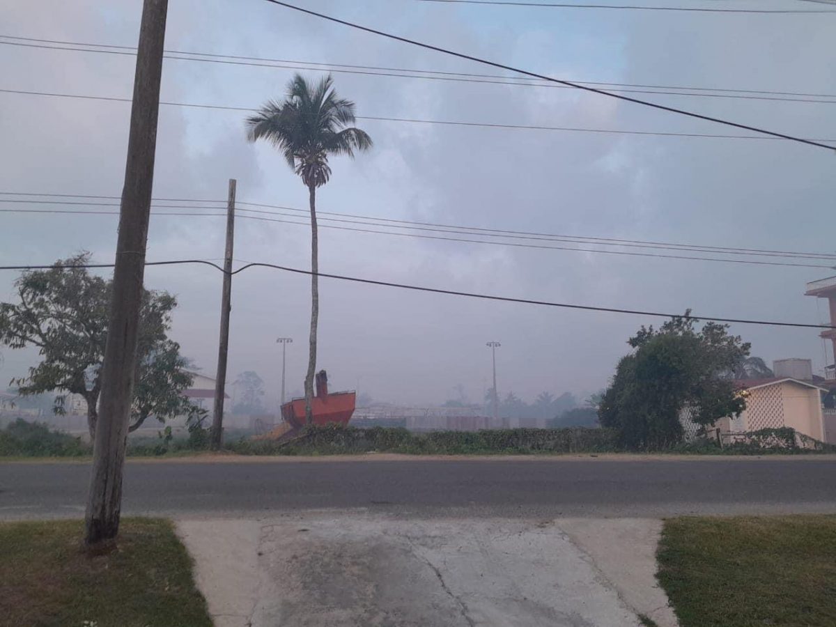 Smoke evident on the Corentyne (Ministry of Home Affairs photo) 