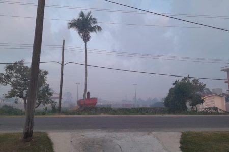 Smoke evident on the Corentyne (Ministry of Home Affairs photo) 