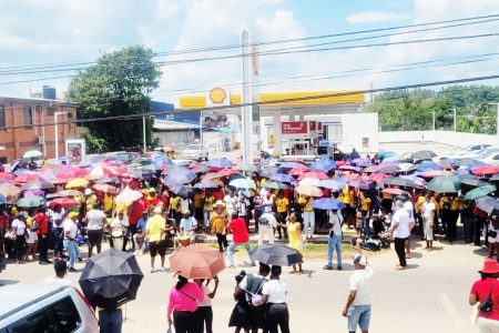 Linden teachers came out in droves on Friday to picket outside their education department.