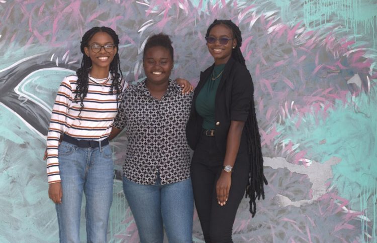 Architecture students:  Semira Greene,  Nia Bishop and  Toquana McPherson.
