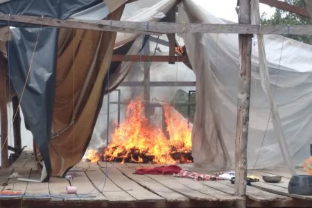 One of the makeshift camps (Police photo)